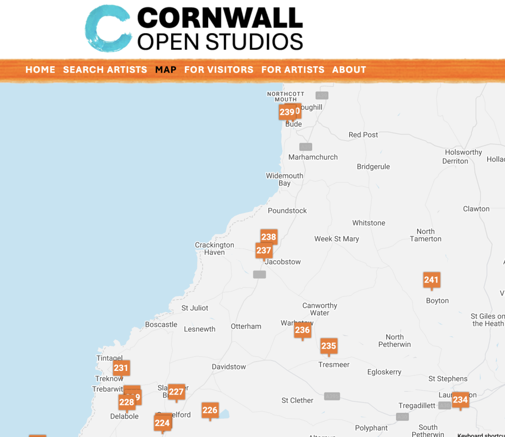 Cornwall Open Studios Artists Map North Cornwall 2025